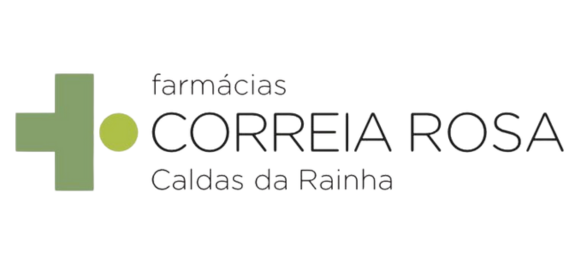 Logotipo das Farmácias Correia Rosa nas Caldas da Rainha