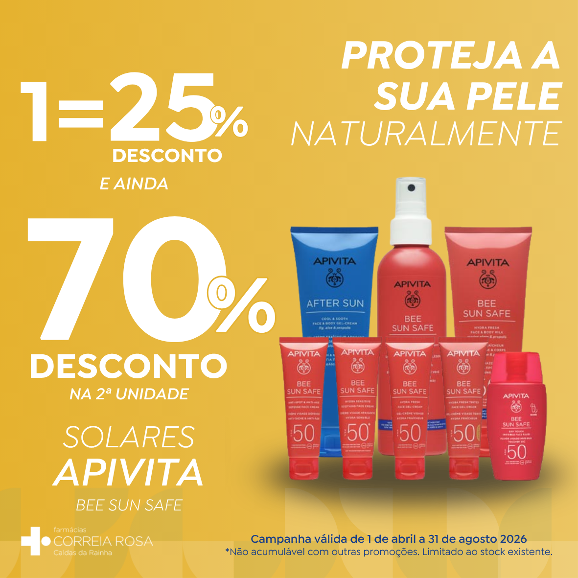 Protetor solar Apivita Farmácias Correia Rosa Caldas da Rainha